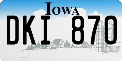 IA license plate DKI870