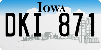 IA license plate DKI871