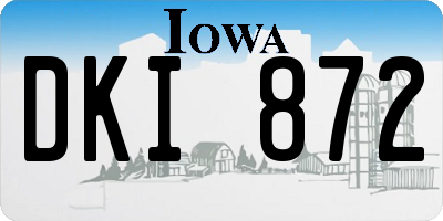 IA license plate DKI872