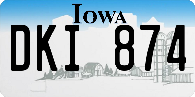 IA license plate DKI874