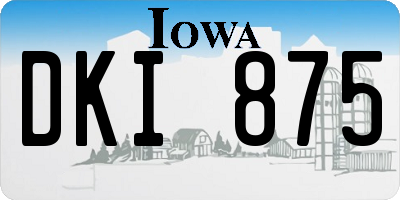 IA license plate DKI875