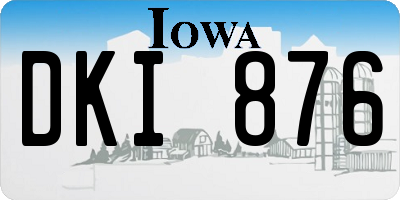 IA license plate DKI876