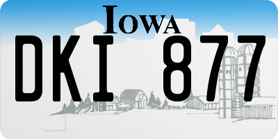 IA license plate DKI877
