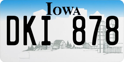 IA license plate DKI878