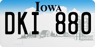 IA license plate DKI880