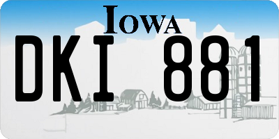IA license plate DKI881