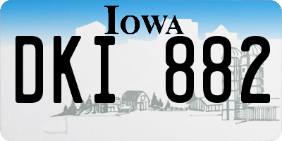 IA license plate DKI882