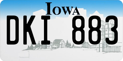 IA license plate DKI883