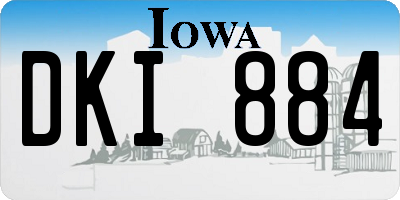 IA license plate DKI884