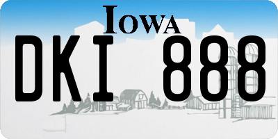 IA license plate DKI888