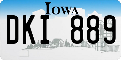IA license plate DKI889