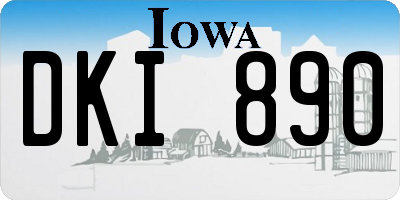 IA license plate DKI890