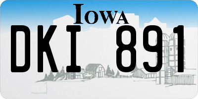 IA license plate DKI891