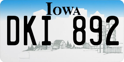 IA license plate DKI892