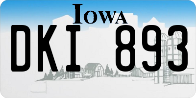 IA license plate DKI893