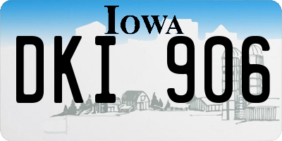 IA license plate DKI906