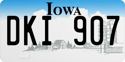 IA license plate DKI907