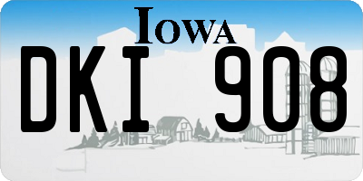 IA license plate DKI908