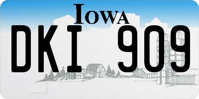 IA license plate DKI909