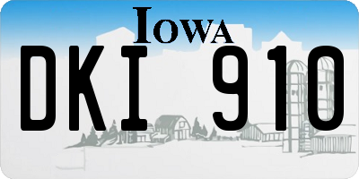 IA license plate DKI910