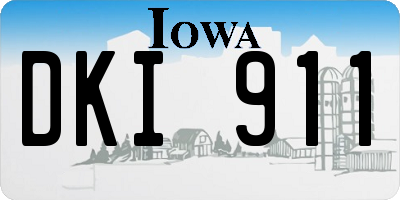 IA license plate DKI911