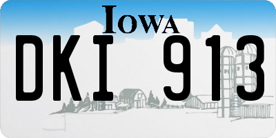 IA license plate DKI913