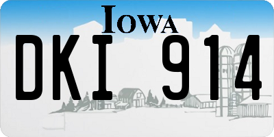 IA license plate DKI914