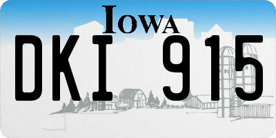 IA license plate DKI915