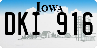 IA license plate DKI916