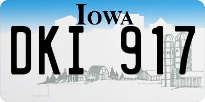 IA license plate DKI917