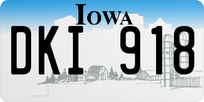IA license plate DKI918