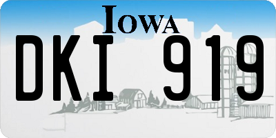 IA license plate DKI919