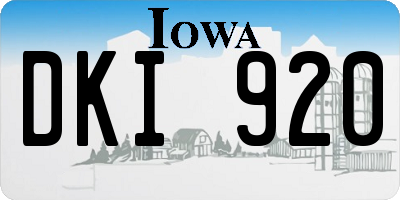 IA license plate DKI920