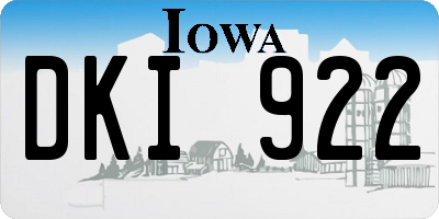 IA license plate DKI922