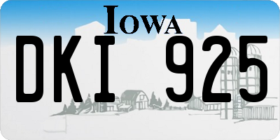 IA license plate DKI925