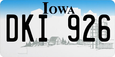 IA license plate DKI926
