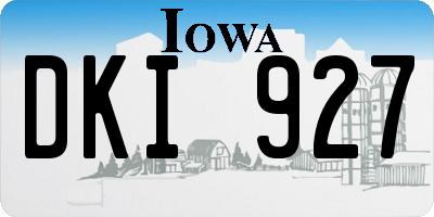 IA license plate DKI927