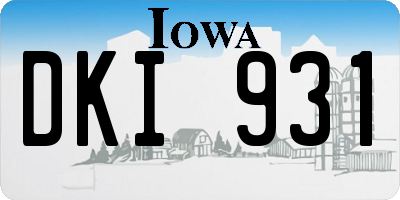 IA license plate DKI931