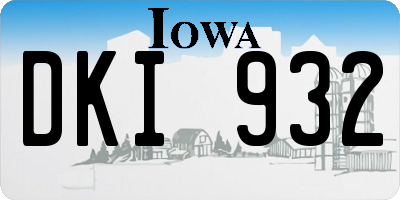 IA license plate DKI932