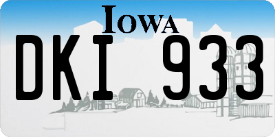 IA license plate DKI933