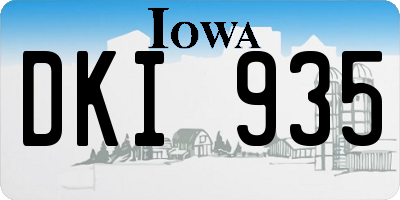 IA license plate DKI935