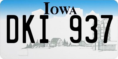 IA license plate DKI937