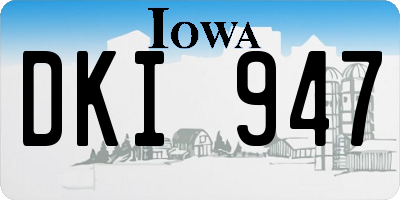 IA license plate DKI947