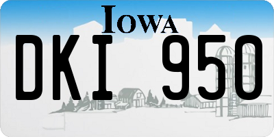 IA license plate DKI950