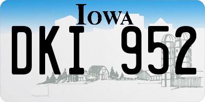 IA license plate DKI952