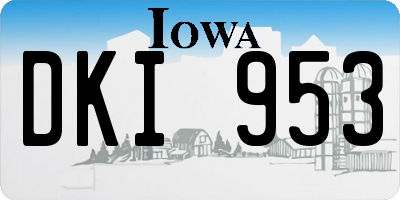 IA license plate DKI953