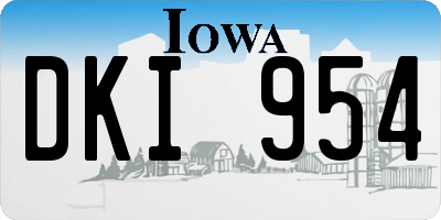 IA license plate DKI954