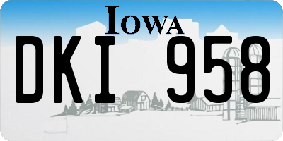 IA license plate DKI958