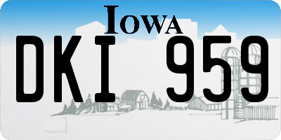 IA license plate DKI959
