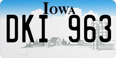 IA license plate DKI963